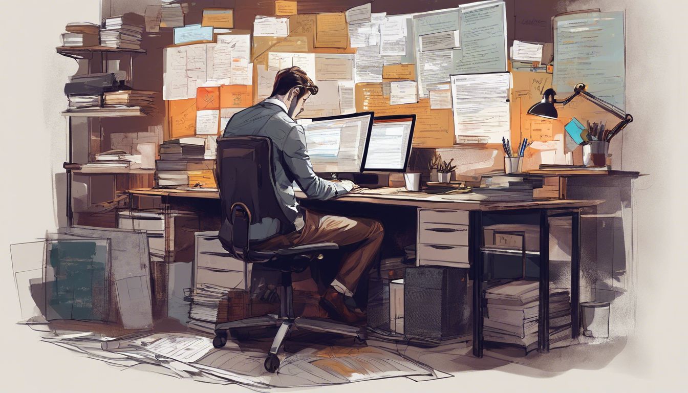 A man conducting keyword research and analysis using various tools. A man conducting keyword research and analysis using various tools.